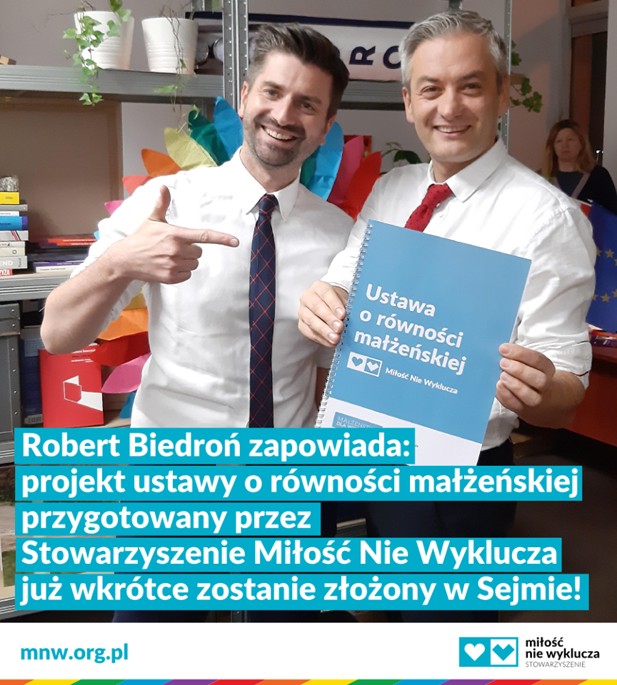 Biedroń obiecuje: złożę ustawę o równości małżeńskiej Miłość Nie Wyklucza w Sejmie